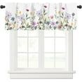 thumbnail image 1 of Jbralid Wildflowers Curtain Valance Spring Watercolor Flower Floral Print Valance Kitchen Curtains with Rod Pocket Plants Window Treatment Short Curtain Panels for Bedroom Living Room 54" X 18", 1 of 5