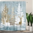 thumbnail image 1 of Jbralid Winter Christmas Wonderland Deer Pine Trees Polyester Shower Curtain for Bathroom 72"x72", 1 of 6