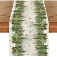 thumbnail image 1 of Jbralid Xmas Trees Snowflakes Christmas Table Runner, Seasonal Winter Holiday Kitchen Dining Table Decoration for Home Party Decor 13x72 Inch, 1 of 5