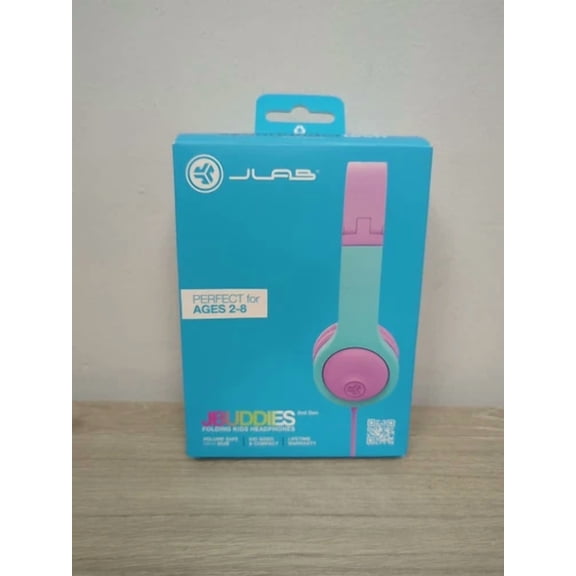 Jbuddies Folding Gen 2 Kids Headphones Wired (Purple/Teal) - New