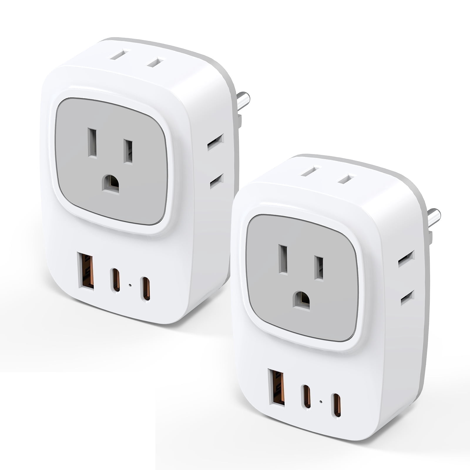 JcBlaon 2 Pack Type E F Plug Adapter USB C, Germany France Power ...