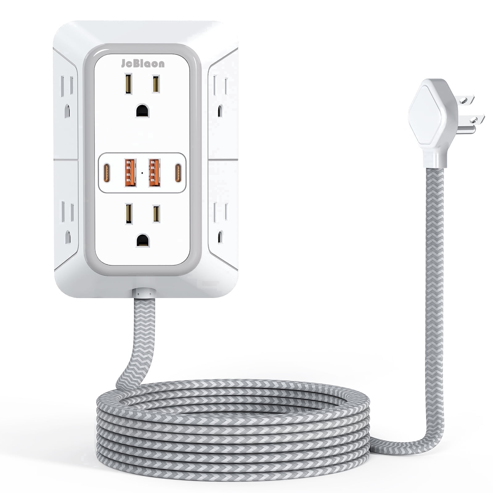 JcBlaon Outlet Extender Surge Protector Power Strip with 5Ft Extension ...