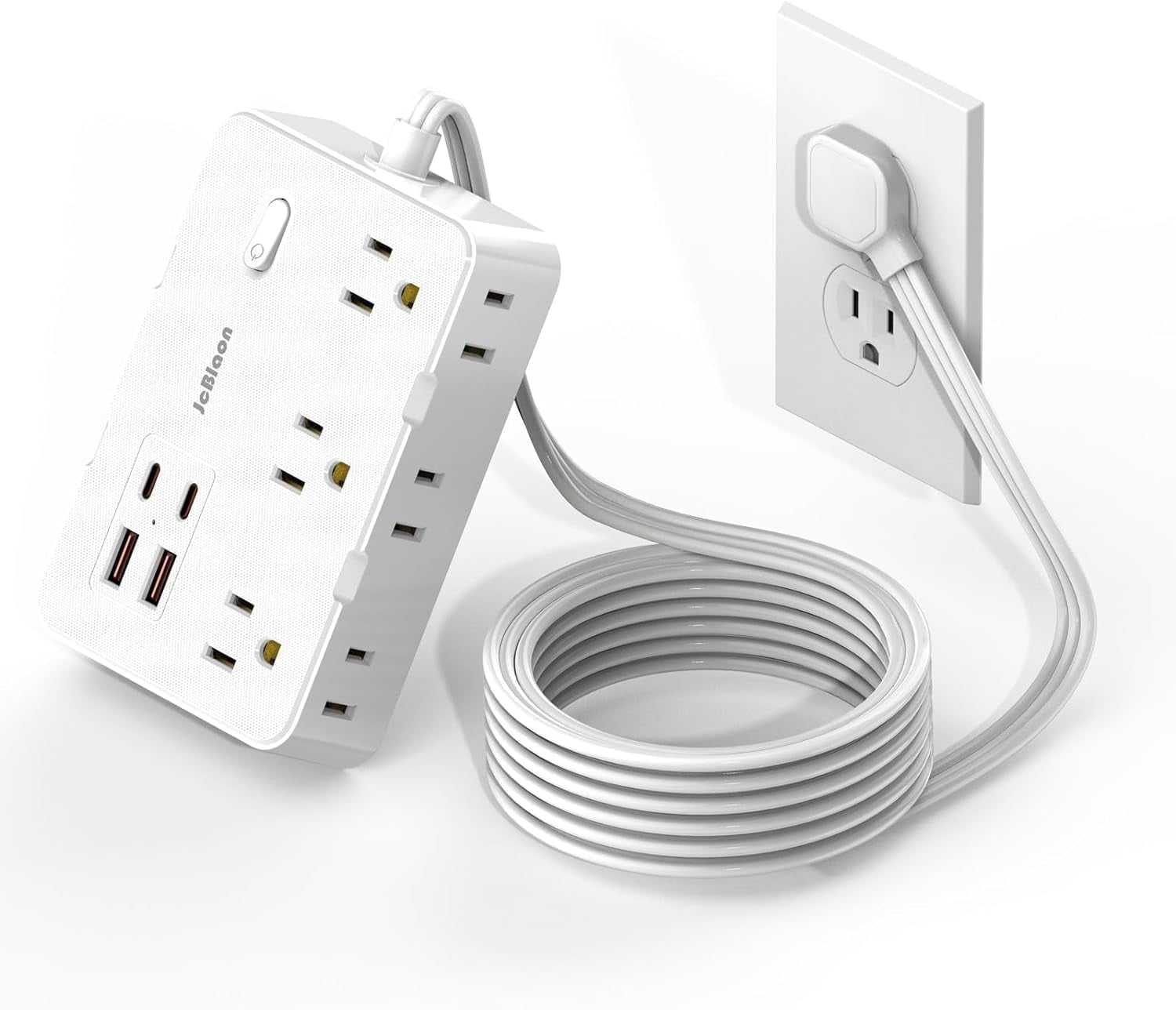 JcBlaon Power Strip 6-Outlets Surge Protector Power Strip 5ft Long Extension Cord