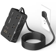 JcBlaon QT660-CU 6-Outlet 5ft Power Strip Surge Protector Extension Cord with USB Ports