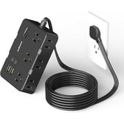JcBlaon QT660-CU 6-Outlet 5ft Power Strip Surge Protector Extension Cord with USB Ports
