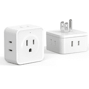 JcBlaon Power strip 2 Pack Multi Plug Outlet Extender Wall Adapter 5 Way Electrical Splitter for Laptops