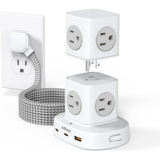 JcBlaon Tower Power Strip Flat Plug with 9 Outlets 3 USB (2 USB C), Surge Protector 5ft Extension Cord with Multiple Outlets for Office Desk Supplies Dorm Essentials Indoor