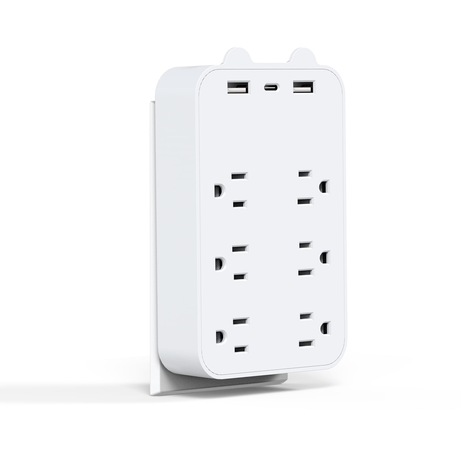 JcBlaon Wall Charger Surge Protector Power Strip Extension Cord 6 Outlet Extender with 3 USB Charging Ports 1050J Multi Plug Outlets Fast Wall Adapter Spaced for Home Travel Office