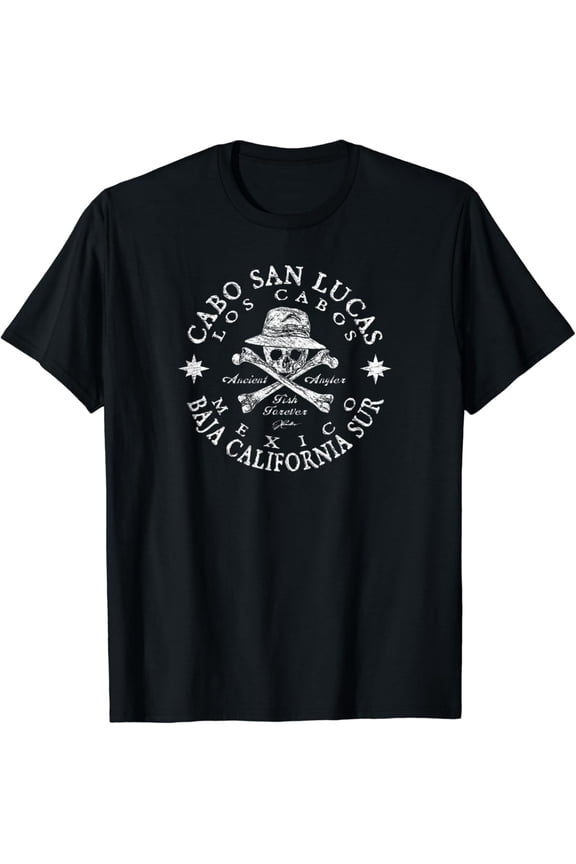 Jcombs: Cabo San Lucas Mexico Ancient Angler Fishing T-Shirt