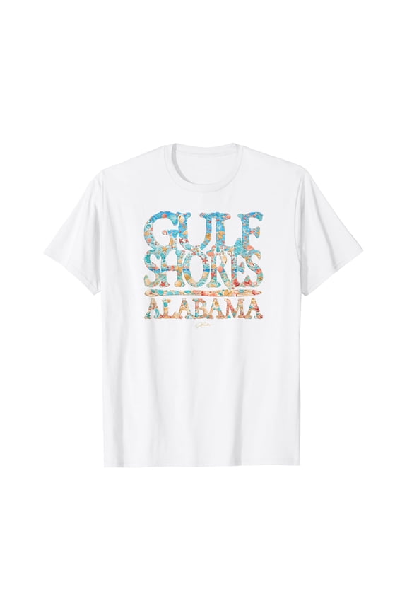 Jcombs: Gulf Shores Al Seashell Beach (Distressed) T-Shirt