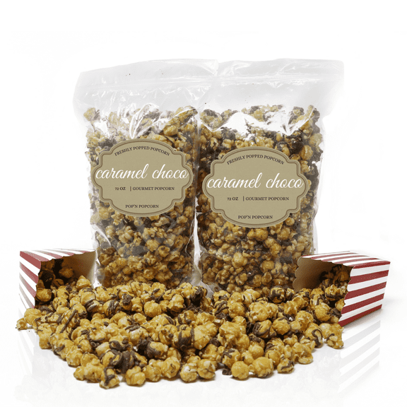 Jd's Snack Factory Chocolate Caramel Popcorn Chocolate Drizzled Caramel Popcorn, 72 oz