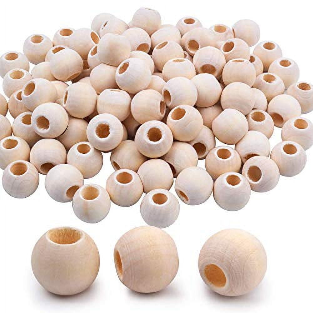  100 Pieces Wood Beads Colorful Painted Spring Loose