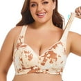 thumbnail image 1 of Jdkau Bras for Women - Front Closure Bras Full Coverage Plus Size Bras No Underwire Wireless Seamless Bras（Light Yellow,44B）, 1 of 6
