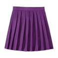thumbnail image 1 of Jdkau Skirts for Women Pleated Skirts School Uniform Cheerleader Skirts High Waist Tennis Skirt Summer Skirts for Women（Dark Purple,XXL）, 1 of 2