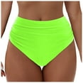 thumbnail image 1 of Jdkau Swim Bottoms for Women Tummy Control Swim Bottoms Mid Rise Bikini Bottoms Full Coverage Ruched Scrunch Swim Bottom（Green,M）, 1 of 9