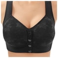 thumbnail image 1 of Jdkau Womens Bras Plus Size Bras for Women Front Closure No Underwire Comfort Senior Wireless Snap Closing Bra（Black,36）, 1 of 4