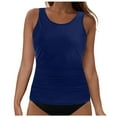 thumbnail image 1 of Jdkau Womens High Neck Swim Top Swim Tankini Top for Women Solid Color Scoop Neck Bathing Suit Top Only（XXL,）, 1 of 9
