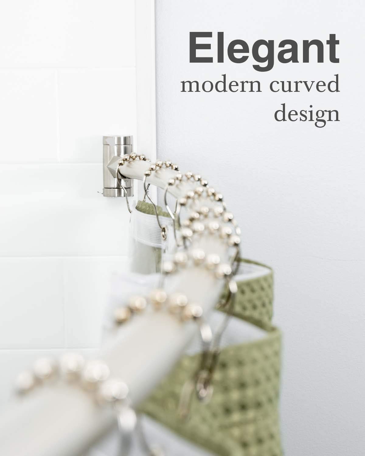 Mainstays Adjustable Brushed Nickel Stall Size Shower Curtain Rod, 27