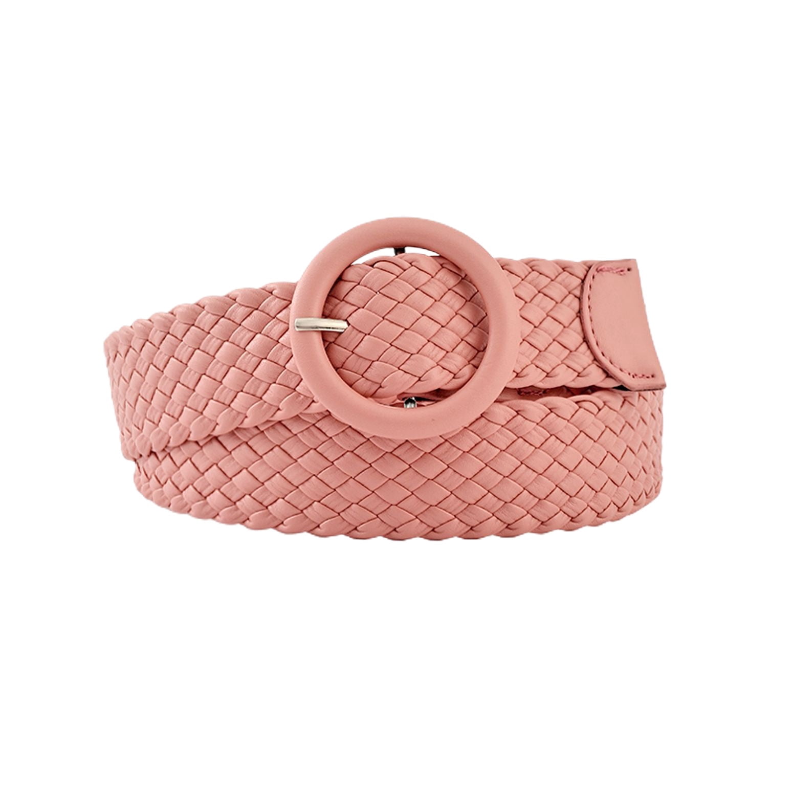 Rag & Bone Pink White Boyfriend Woven Braided Belt Peony Womens Sz Medium rag & bone Women main image 2