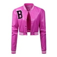thumbnail image 1 of Jdlsppl Women's Cute Crop Coat Faux Leather PU Jacket Long Sleeve Vintage Fitted Fashion Cropped Top Pink Small, 1 of 1