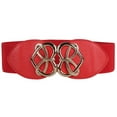 thumbnail image 1 of Jdlsppl Women's Elastic Stretch Wide Belt Metal Belt For Dress Fashion Vintage Faux Leather Red One Size, 1 of 5