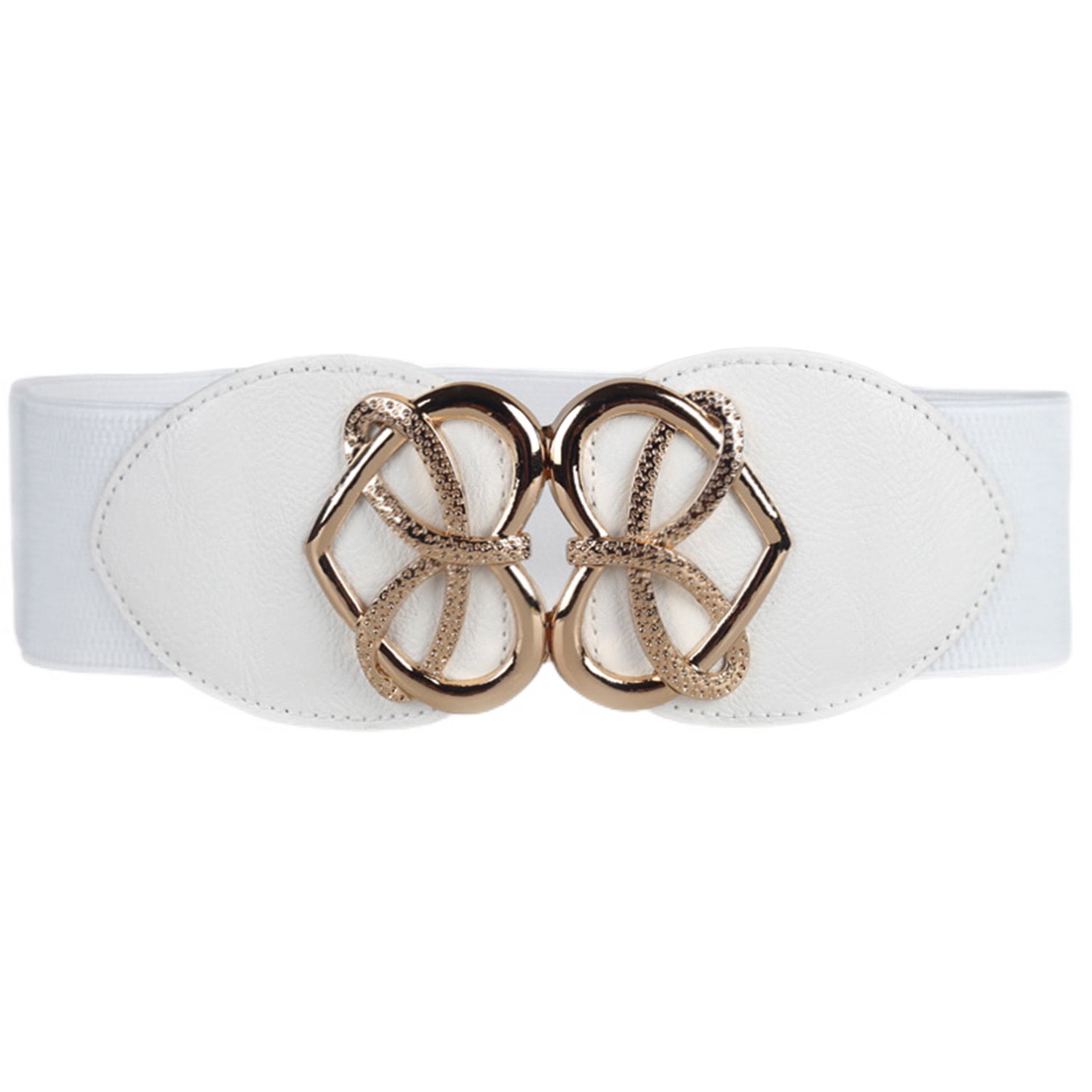Women\'s Elastic Wide Belt Vintage Studded Stretchy Waist Belt Dress Pants White Women Silver Extra Long Wide Fabric Waistband Fashion Belt  main image 2