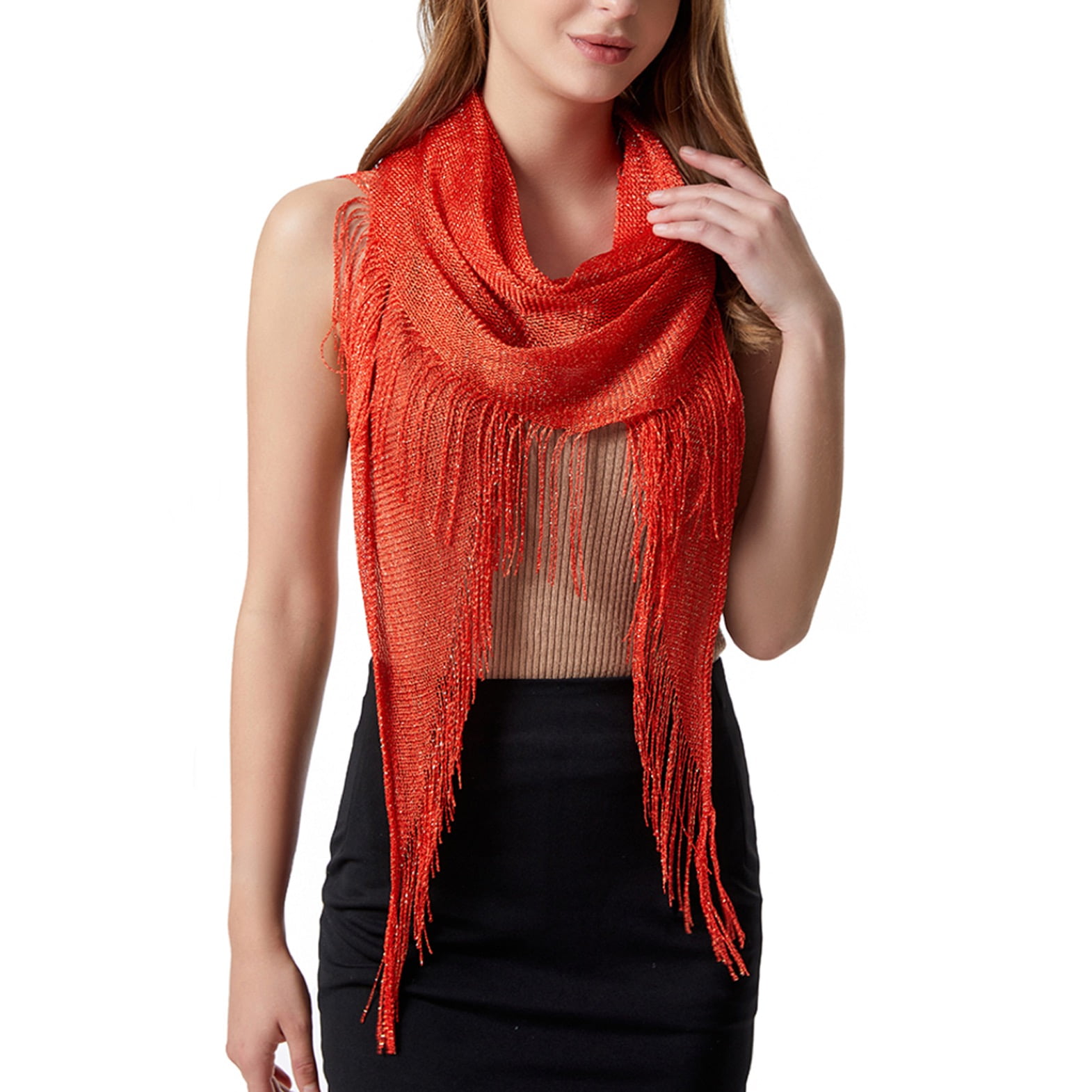 Red store sheer shawl