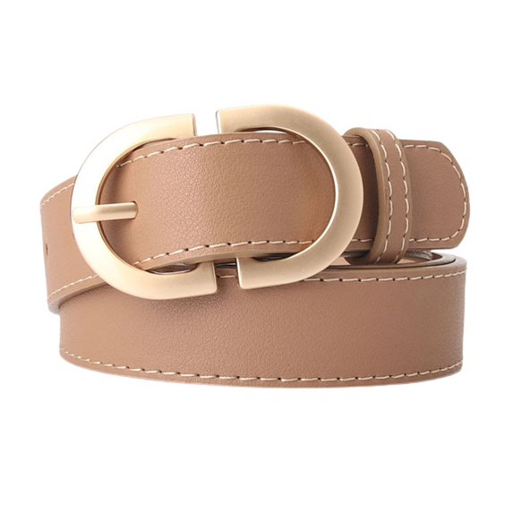 SWSMCLT Women's Metal Buckle Buckle Wide Fashion Belt For Dress Metal Belt Khaki One Size