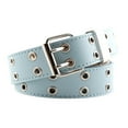 thumbnail image 1 of Jdlsppl Women's Faux Leather Belt Wide PU Punk Rock Metal Chain Fashion Buckle Casual Winter For Dress Jeans Gothic Clothing Accessories Sky Blue1 One Size, 1 of 1