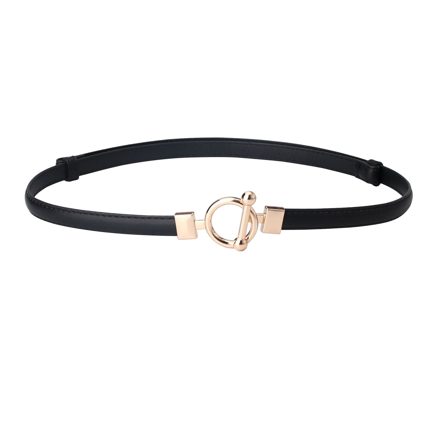 PU Leather Skinny Belt Adjustable Waistband with Metal Buckle Adjustable Thin Leather Waist Belt For Kids - PU Leather  main image 4