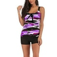 thumbnail image 1 of Jdlsppl Women's Full Coverage Tankini Swimsuit Beach Printed Bathing Suit Swimming Summer Mid Rise Hot Tub Purple 10, 1 of 4