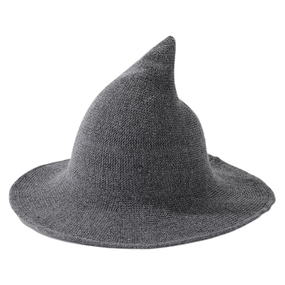 Jdlsppl Women's Hat Halloween Outfit Hat Wizard Cap Witch Warm Fall Witches Casual Acrylic Dance Fashion Witch Hat Dark Grey One Size
