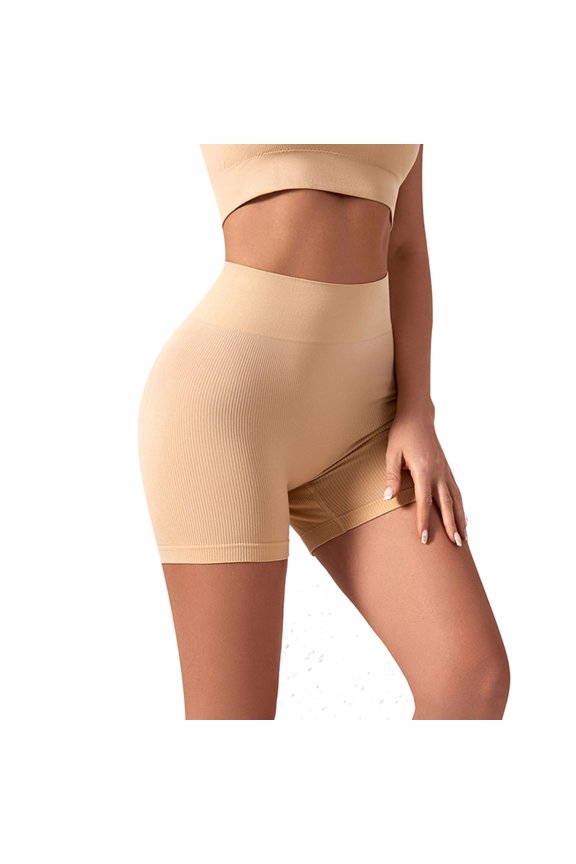 Women's High Waisted Shapewear Shorts Summer Butt Lifter Firm Control Panties Spandex Mid Thigh Wedding Butt Lifting Apricot Large