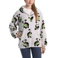thumbnail image 1 of SWSMCLT Women's Long Sleeve Fuzzy Coat Hoodie Winter Pocket Sweatshirt Full Zip Top Hooded Fleece Fuzzy Cute Avocado X-Large, 1 of 4