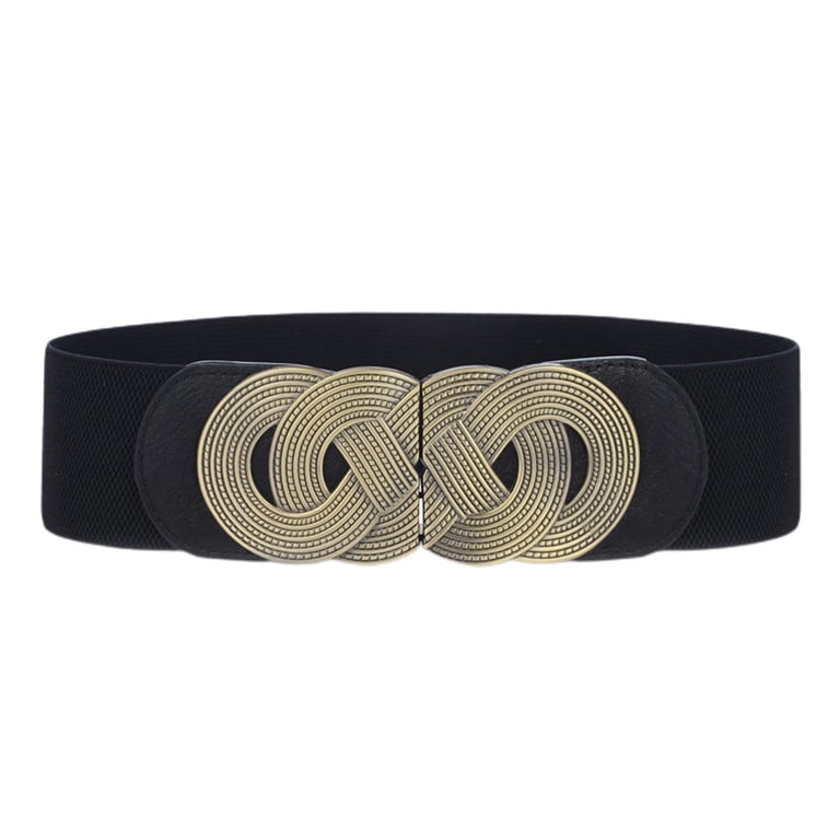 Vintage Wide Elastic Stretch Waist Belt 3-Pack For Dresses 3 Pack Women Wide Elastic Waist Belt Vintage Stretchy Belt  main image 2