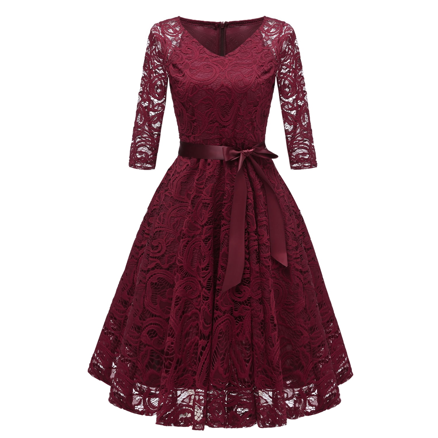 Jdlsppl Women's Fringe Dress 1930s Midi Bateau Neck Illusion