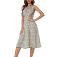 thumbnail image 1 of Jdlsppl Women's Midi Sleeveless Dresses Cut-out Party Sundress Floral Sexy Holiday Casual Summer A Line Chiffon Fitted Spring Dress Green Small, 1 of 4