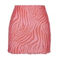 thumbnail image 1 of SWSMCLT Women's Sexy Floral Printed Mesh Casual Summer Mini Skirt Bodycon High Waist Cocktail Ruffle Elastic Waist Rose 4-6, 1 of 1
