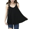 thumbnail image 1 of SWSMCLT Women's Cami Tank Top Soft Plus Size Top Fall Backless Summer Deep V Neck Cotton Cami Shirt Black X-Large, 1 of 4