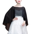 thumbnail image 1 of Jdlsppl Women's Poncho Shawl Soft Cape Chiffon Summer Cozy Lightweight Sun Protection Party Beach Pashmina Black One Size, 1 of 4