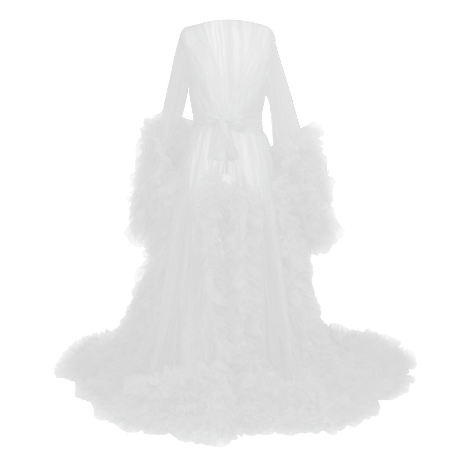 Jdlsppl Women's Puffy Long Robe Tulle Maternity Dress for Photoshoot