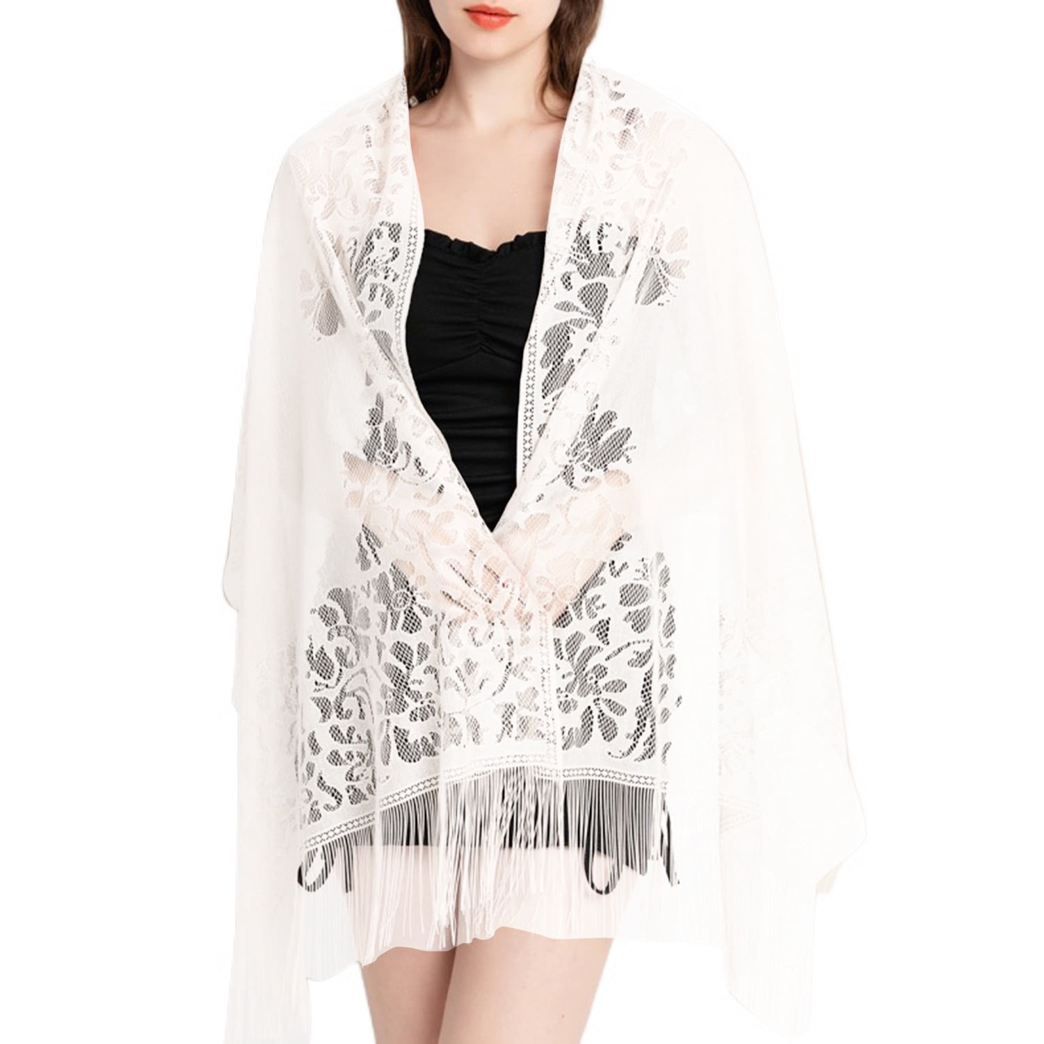 Elegant Western Style Lace Shawl. (10 days to Ship). #SH1021-17 Limited  Edition