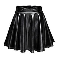 Jdlsppl Women's Sexy Mini Skirt Hippie High Waist Halloween Summer Short A Line Costume Fall Pleated Skirts Black X-Large
