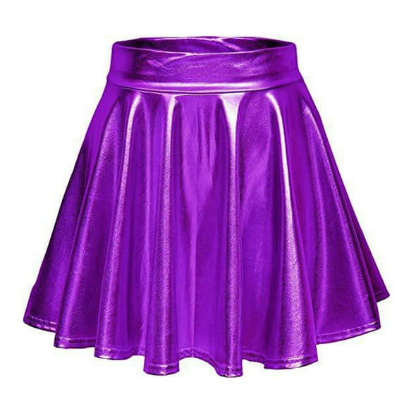 Jdlsppl Women's Sexy Mini Skirt Hippie High Waist Halloween Summer Short A Line Costume Fall Pleated Skirts Purple X-Large