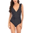 thumbnail image 1 of Jdlsppl Women's Sexy One Piece Swimsuit Cutout Padded Bathing Suit One Piece V Neck Cheeky Plunge Ring 12-14, 1 of 1