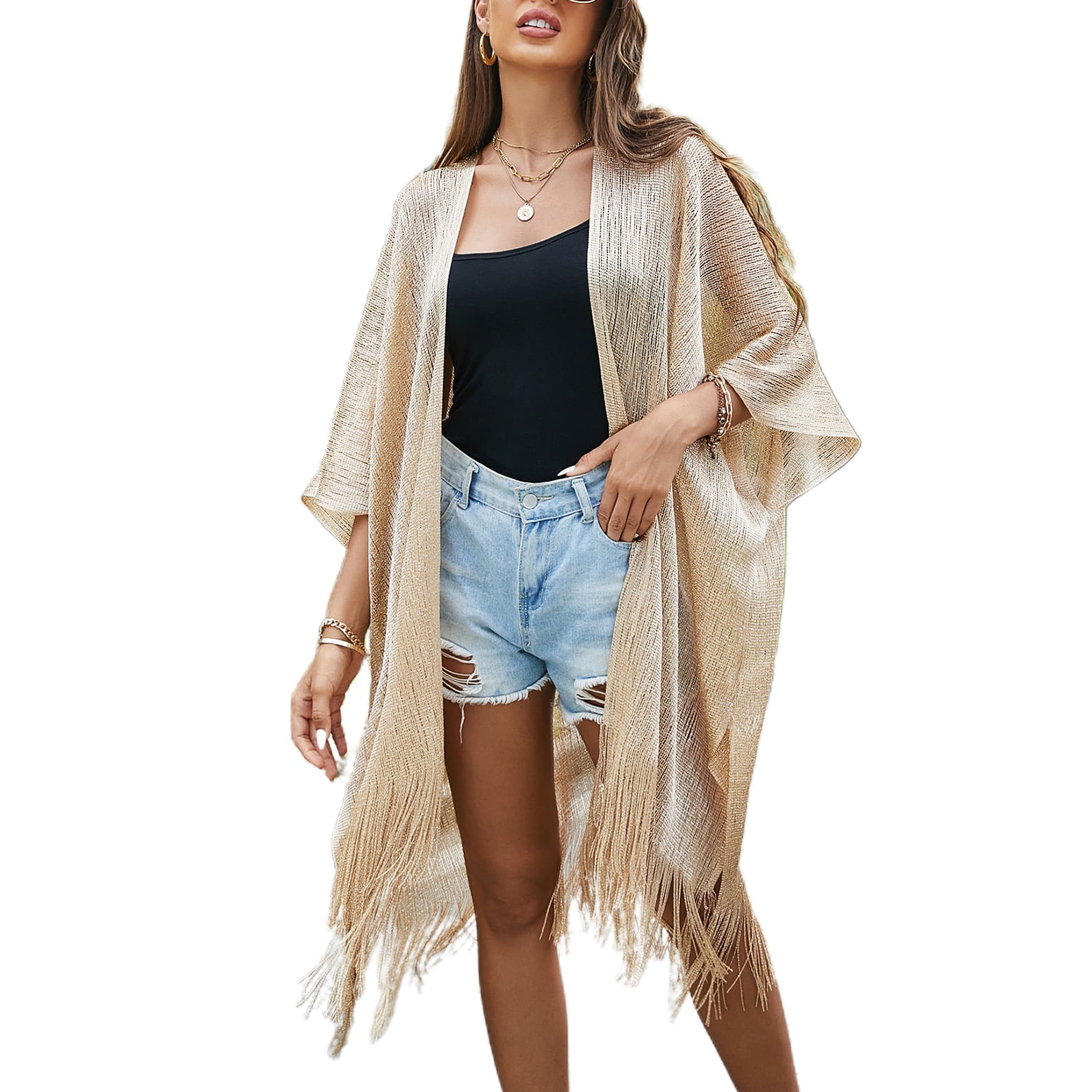 Metallic knit cover up sale