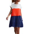 thumbnail image 1 of Jdlsppl Women's Short Sleeve Dresses Summer Flowy Short Ruffle Spring Casual Ruffled Cute Fashion Dress Navy Small, 1 of 4