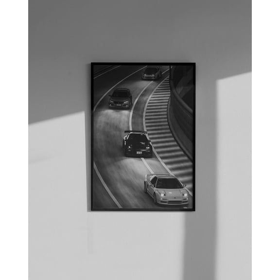 Jdm Car Poster, Japanese Street Racing Art Print, Unframed Paper Poster 8x10in