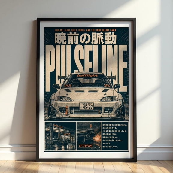 Jdm Racing Wall Art Japanese Drift Car Print Retro Manga Street Racing Decor Touge Garage Artwork, Unframed Paper Print