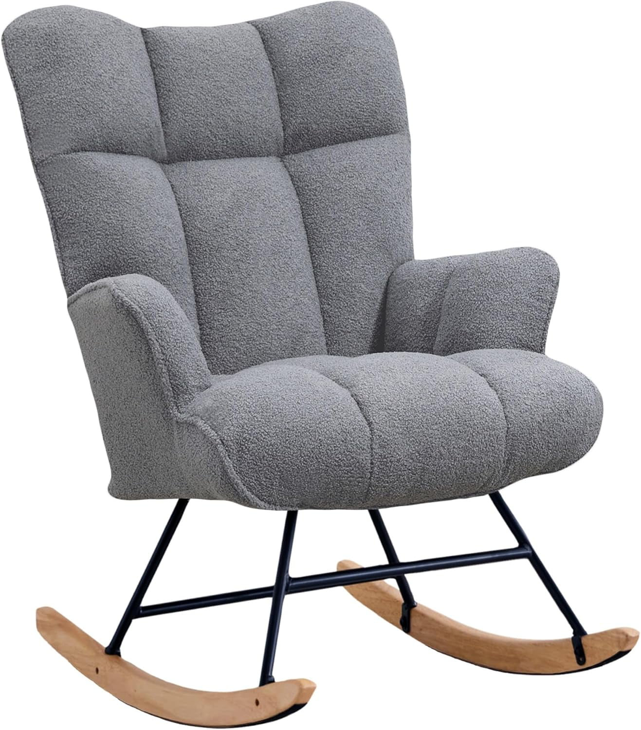 The Jdonf Rocking Chair is a comfortable upholstered glider with a high ...